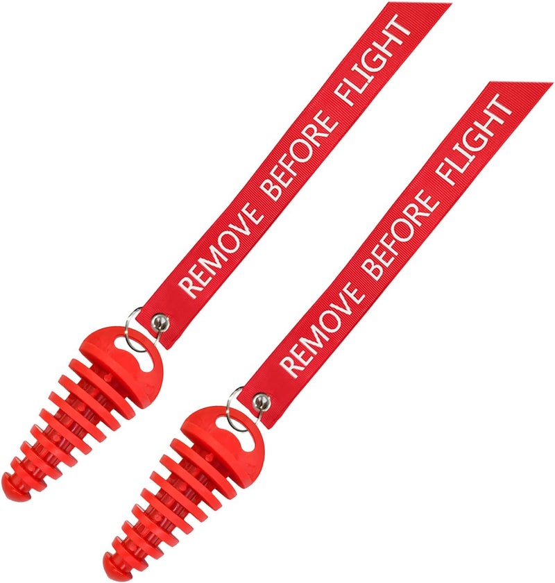 MUQIDA 2 PCS Muffler Exhaust Wash Plug, 0.6"-1.5" Motorcycle Exhaust Tail Pipe Washing Plug with Streamer, Rubber Silencer Wash Protector for 2 Stroke Motorcycle Dirt Bike ATV (Red) - Image 1